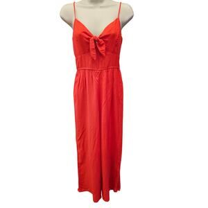 NWT  francesca's sz XS coralsummer jumpsuit romper pant tie front flirty girly